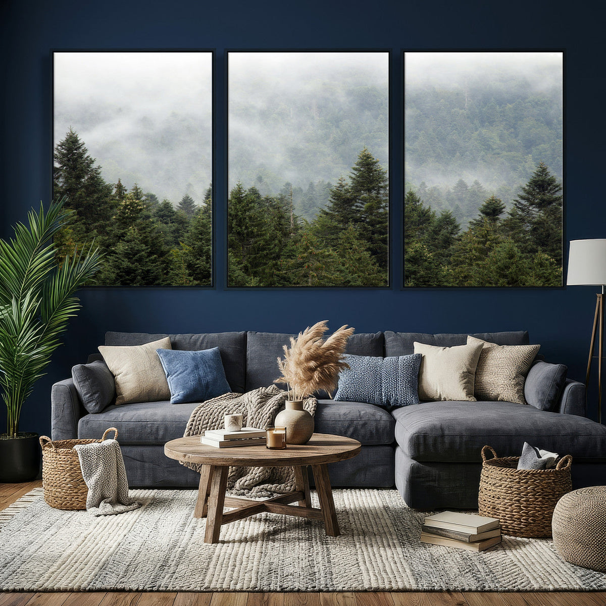 Misty Mountain Forest Wall Art Canvas Print
