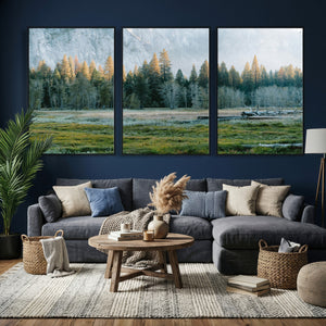 Forest Meadow Wall Art Canvas Print, Pine Tree Landscape
