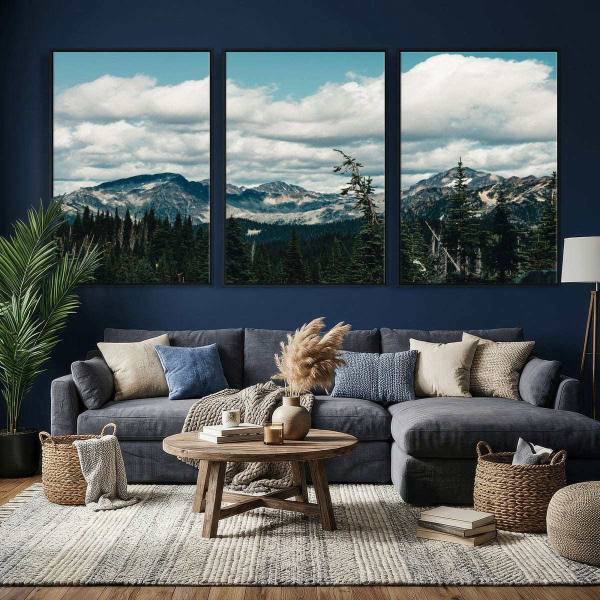Mountain Forest Wall Art Canvas Print, Alpine Pine Tree