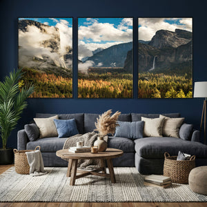 Yosemite Valley River Wall Art Canvas Print