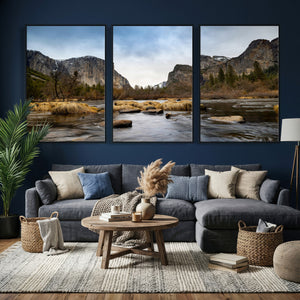 Yosemite Valley Mountain Landscape Wall Art Canvas Print,