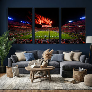 Auburn Stadium Wall Art Canvas Print, College Football Night