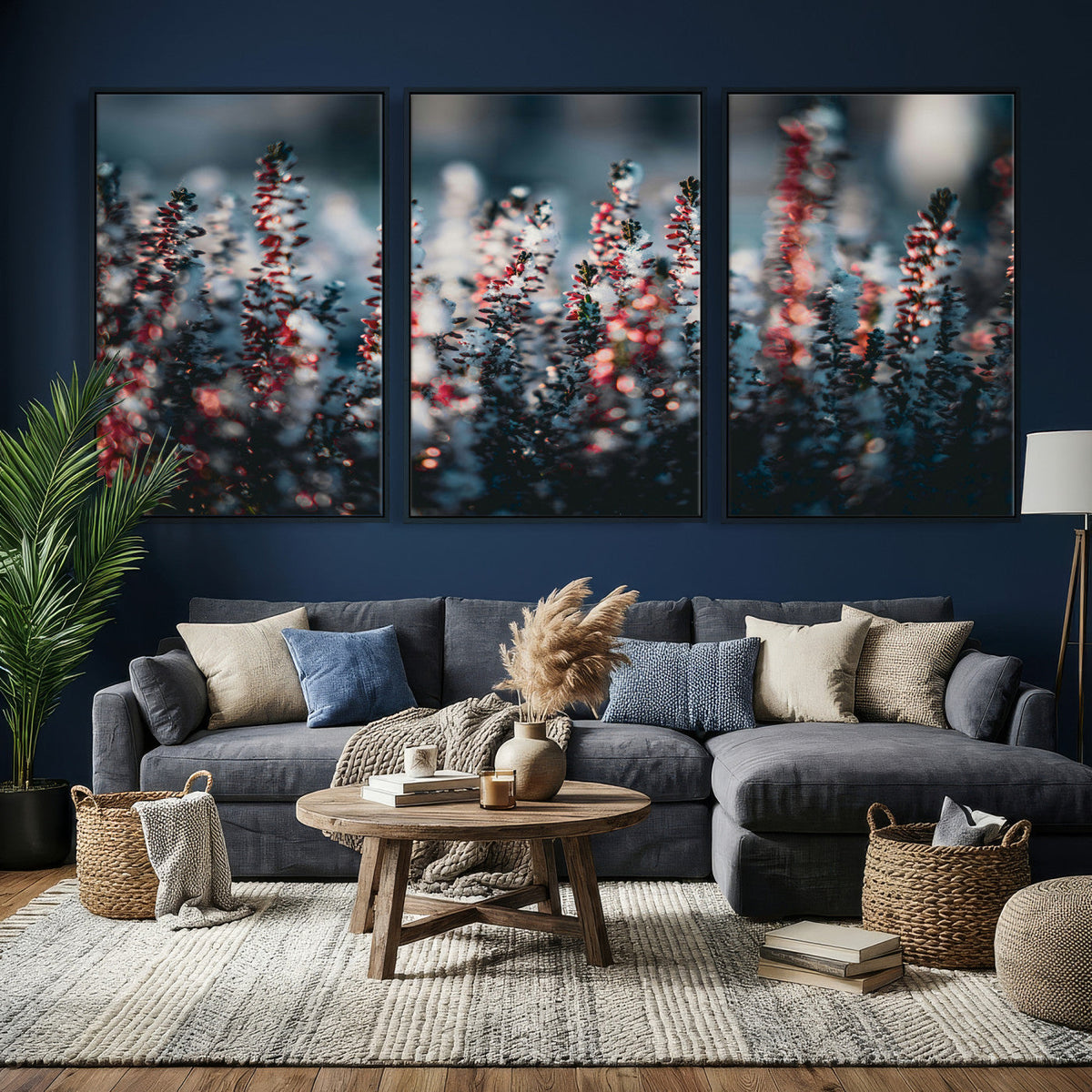 Winter Heather Wall Art Canvas Print, Frosted Floral Nature