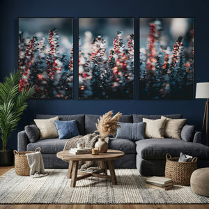 Winter Heather Wall Art Canvas Print, Frosted Floral Nature