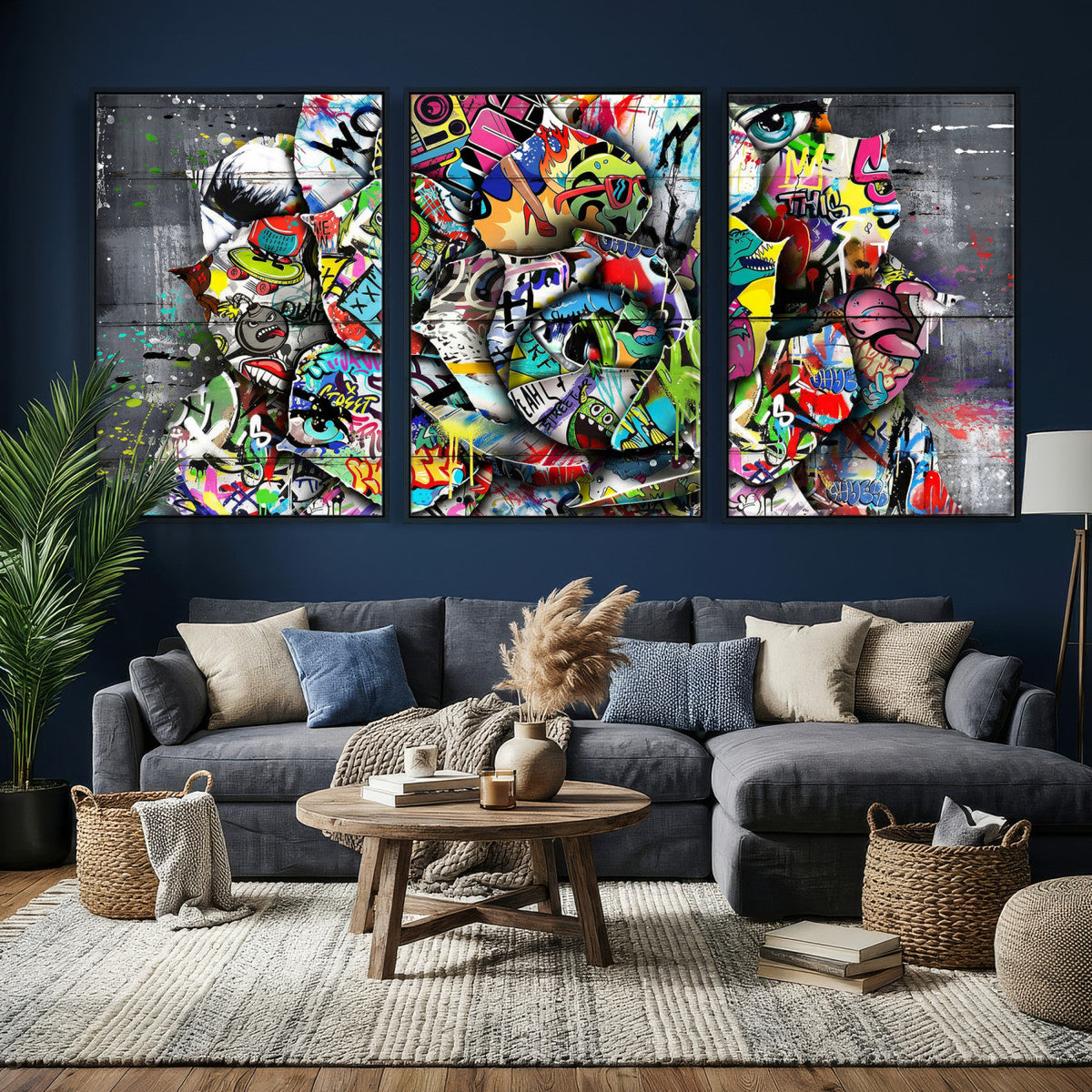 Abstract Graffiti Collage Street Art Wall Art Canvas Print