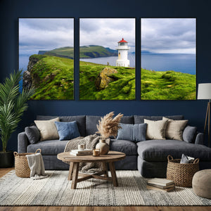 Cliffside Lighthouse Wall Art Canvas Print – Coastal