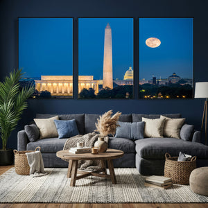 Washington DC Skyline Wall Art Canvas Print – Lincoln