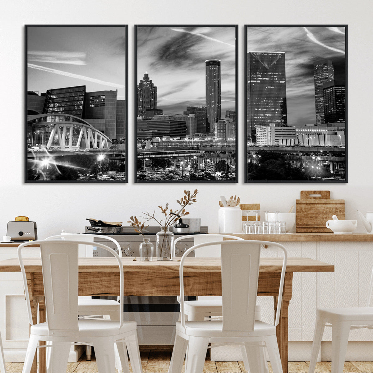 Black and White Atlanta Wall Art Canvas Print