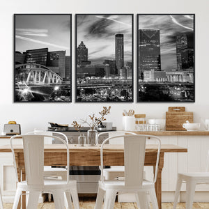 Black and White Atlanta Wall Art Canvas Print