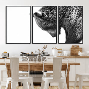 Black and White Grizzly 399 Bear Canvas Print Wall Art |