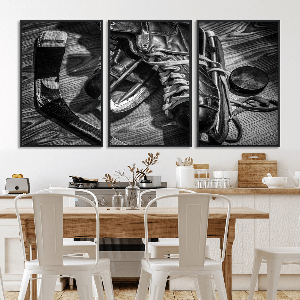 Old Pair of Mens Skates Wall Art Canvas, Men Skates Wall Art