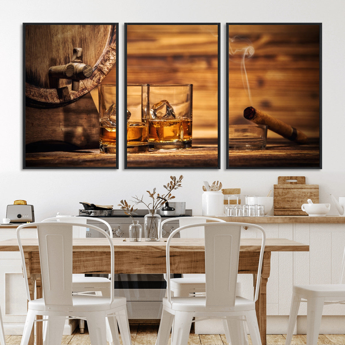 Rustic Whiskey and Barrel Canvas Print