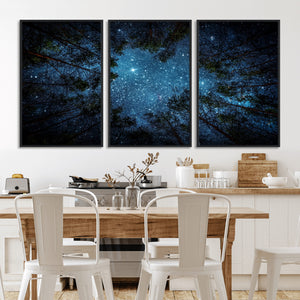 Forest and Stars Wall Art Canvas Print