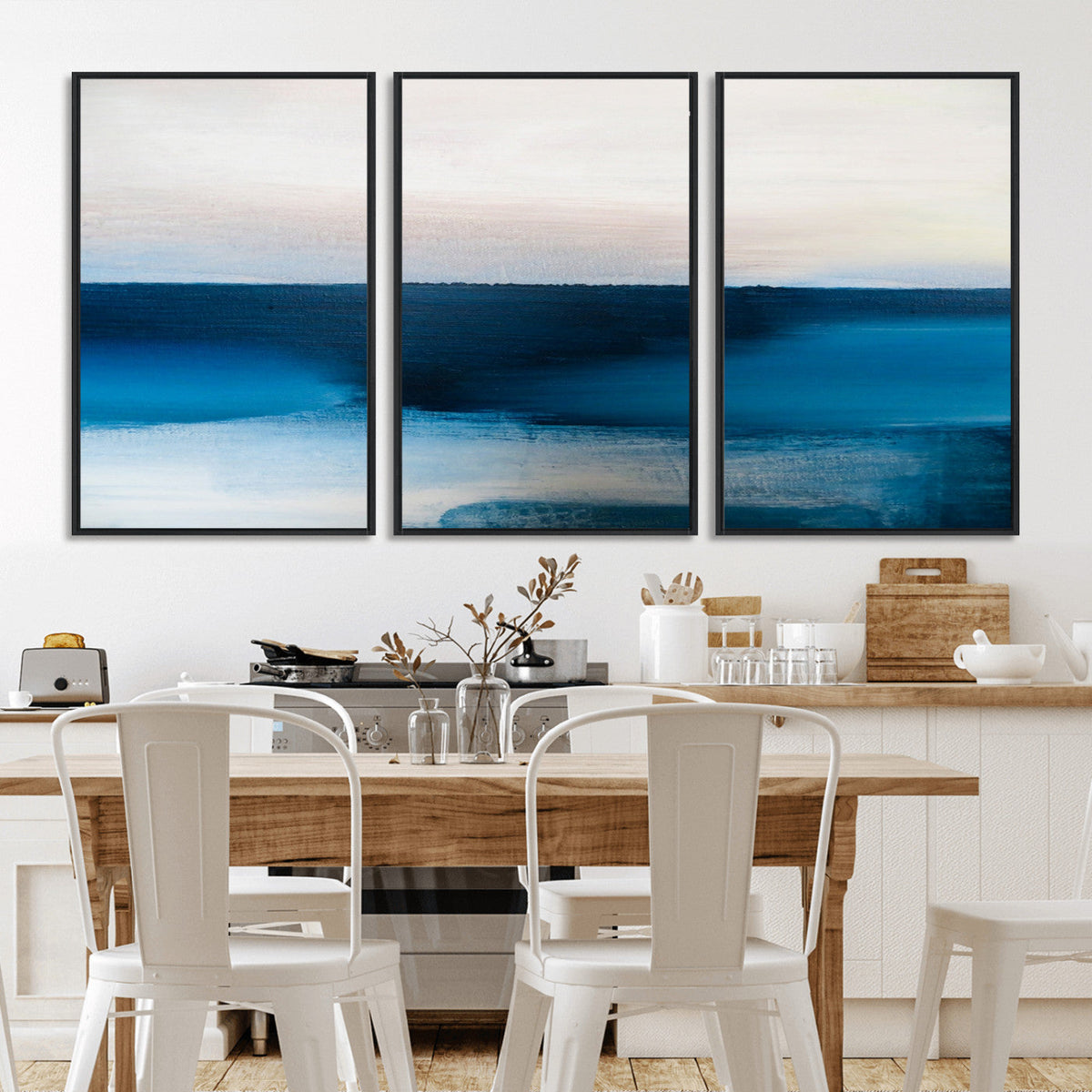 Dark Blue Abstract Wall Art Canvas Print