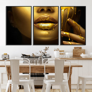 Gold and Women Wall Art Canvas Print