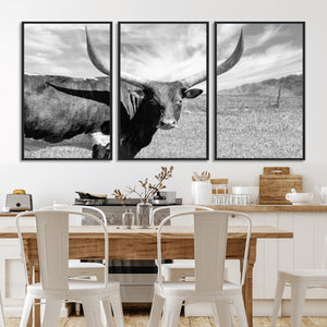 Cattle Wall Art Longhorn Cow Canvas Print