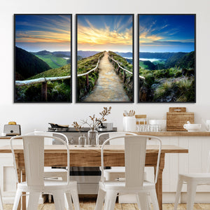 Mountain and Sunset Wall Art Canvas Print