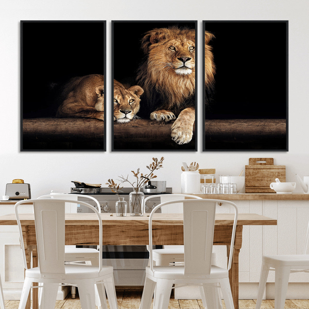 Lion Canvas Wall Art – Majestic Animal Print Artwork for