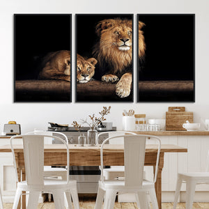 Lion Canvas Wall Art – Majestic Animal Print Artwork for