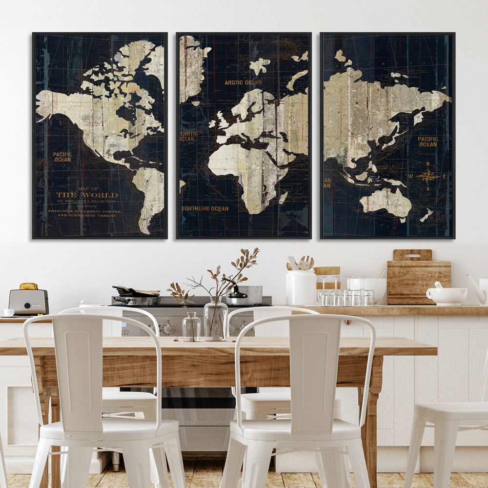 World Map Canvas Print – Detailed Map of the World Wall Art