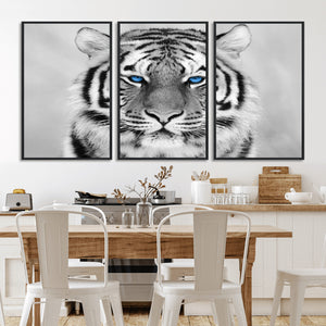 Black and White Tiger Wall Art Animal Canvas Print