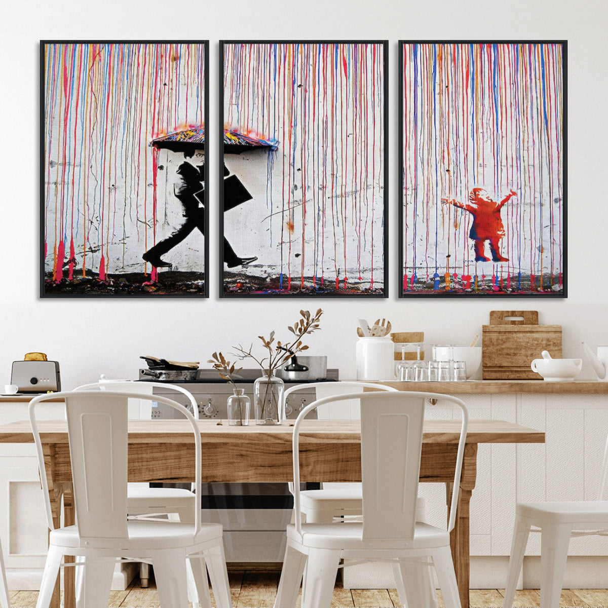 Banksy Wall Art Canvas Print, Framed Graffiti Art Picture