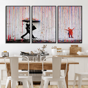 Banksy Wall Art Canvas Print, Framed Graffiti Art Picture