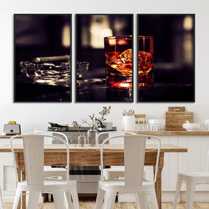 Whiskey and Cigar Canvas – Luxurious Wall Art for Home or