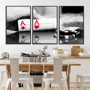 Aces Poker Art Poker Game Wall Art Canvas Print