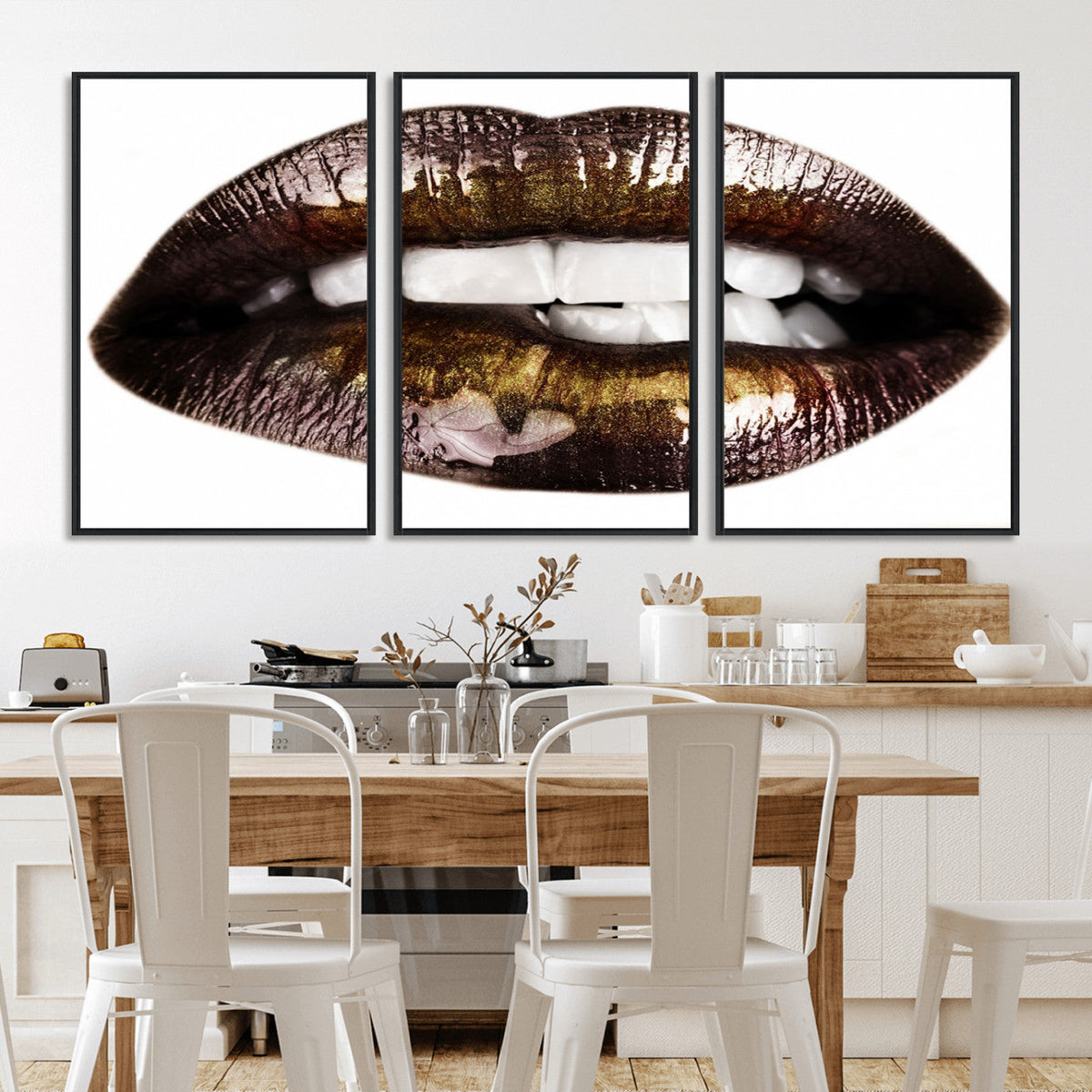 Close Up Lips Wall Art Canvas Print