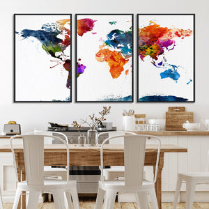 World Map Canvas Print – Detailed Map of the World Wall Art
