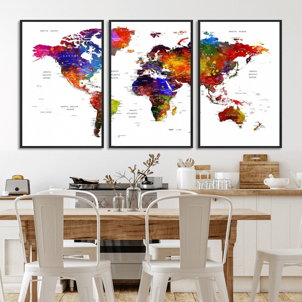 World Map Canvas Print – Detailed Map of the World Wall Art