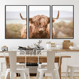 Scottish Serene Highland Cow Canvas Wall Art – Serene