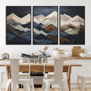 Mountain Wall Art – Modern Geometric Landscape Canvas Print,