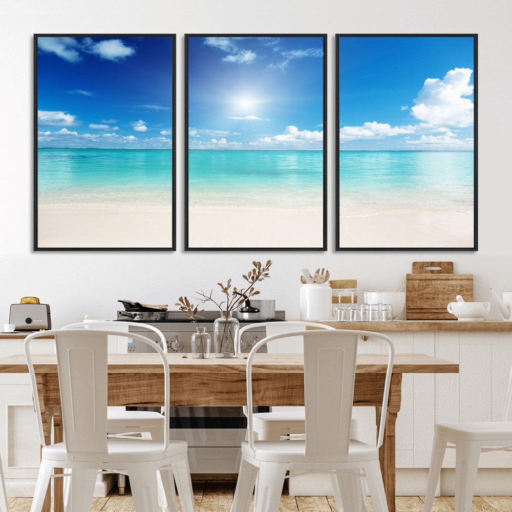 Blue Ocean Wall Art Canvas Print - Tranquil Ocean Paradise