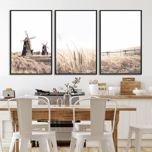 Farm Prints Set, Farmhouse Wall Art Canvas, Country House