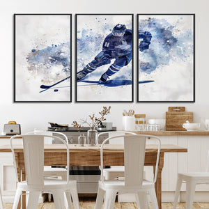 Hockey Player Wall Art Canvas Print - Sports-Inspired