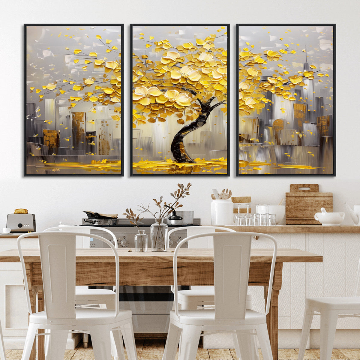 Golden Tree Canvas Print | Abstract Wall Art for Modern