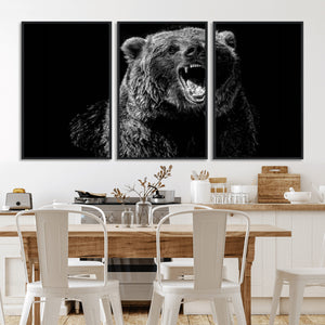 Bear Canvas Print | Wildlife Wall Art for Cabin Decor |
