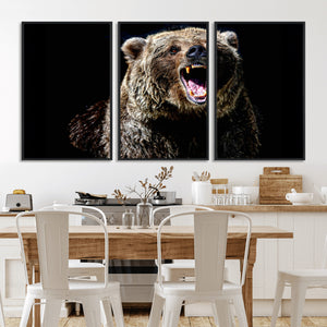 Grizzly Bear Canvas Print | Wildlife Wall Art for Cabin