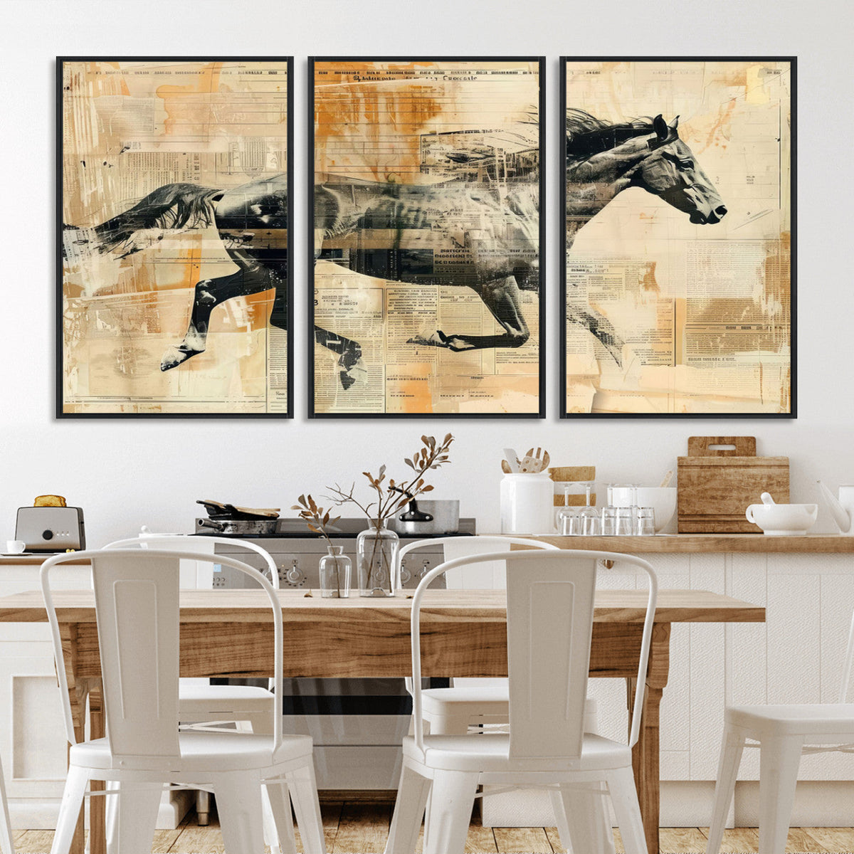 Chines Style Running Horse Western Wall Art | Farmhouse Wall