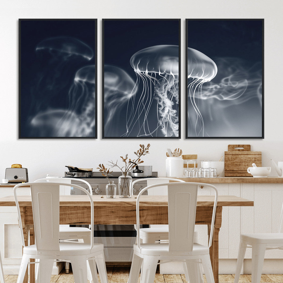 Jellyfish Wall Art Canvas Print, Modern Abstract Jellyfish