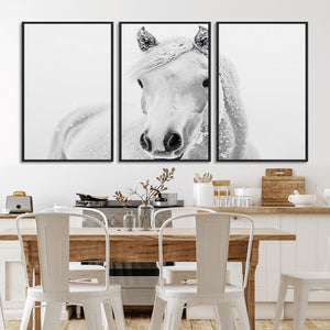 Majestic White Horse Wall Art | Ready to Hang and Framed |