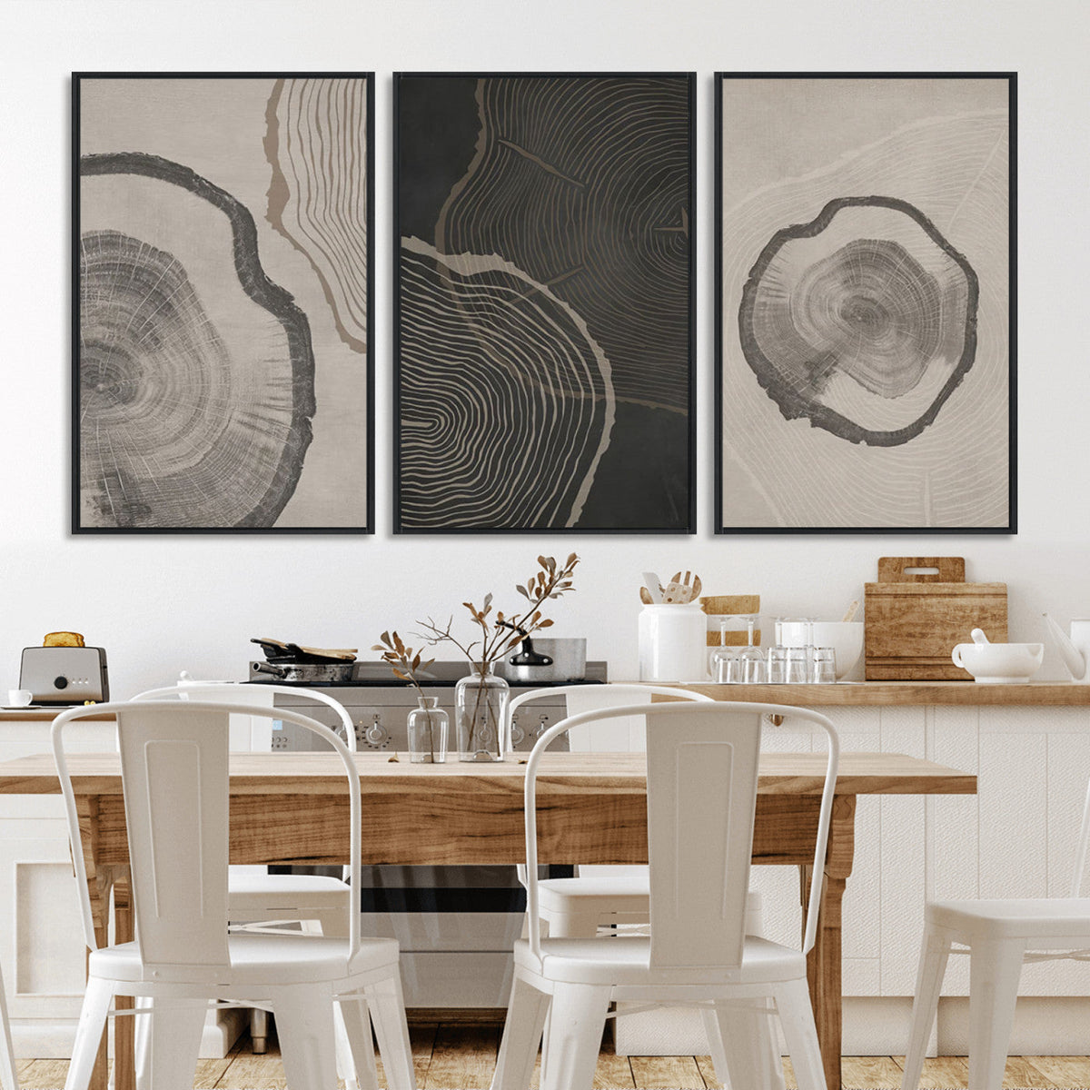 Minimalist Tree Rings Wall Art | Modern Abstract Canvas