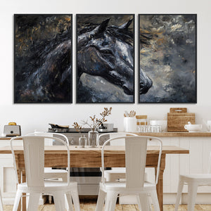 Large Abstract Horse Wall Art Canvas Print | Farmhouse Wall