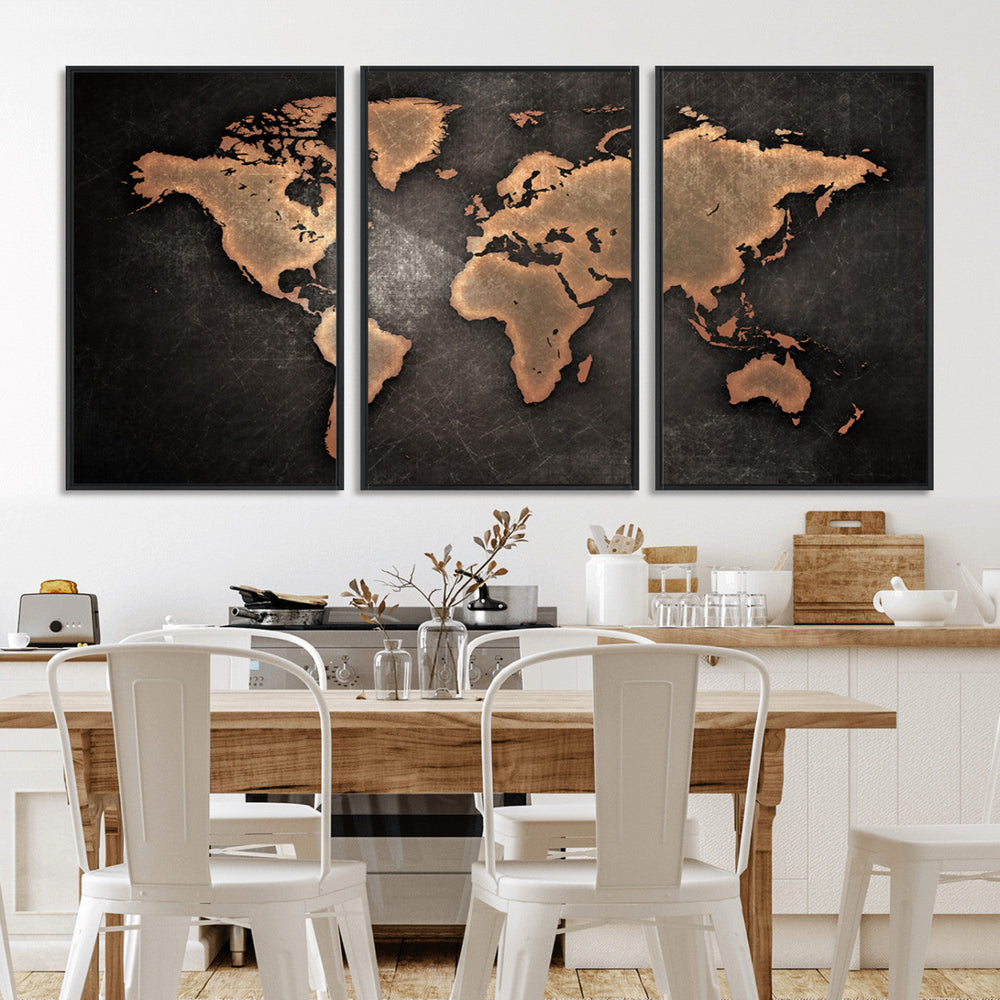 World Map Canvas Print – Framed Travel Map Wall Art for