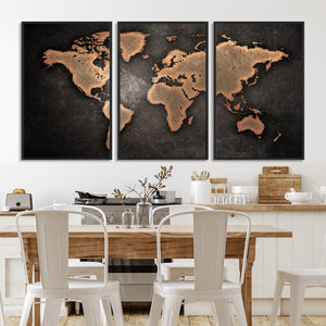 World Map Canvas Print – Framed Travel Map Wall Art for