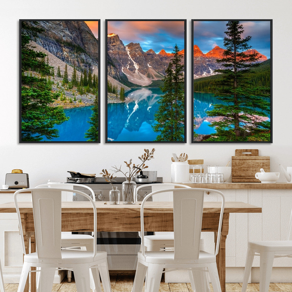 Canadian Rockies Moraine Lake Wall Art Canvas Print, Pine