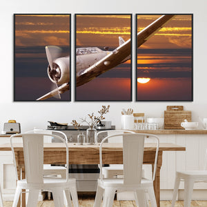 Old War Plane Wall Art Canvas Print