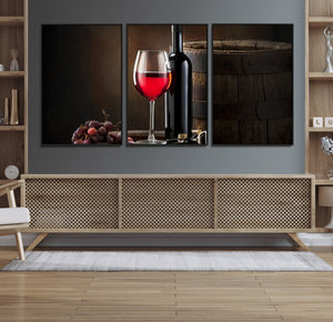 Red Wine and Bottle Canvas Print